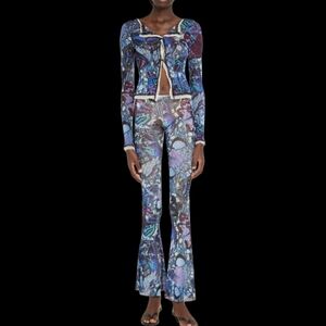 JEAN PAUL GAULTIER Papillon Butterfly Pattern Mesh Legging Flares BNWT